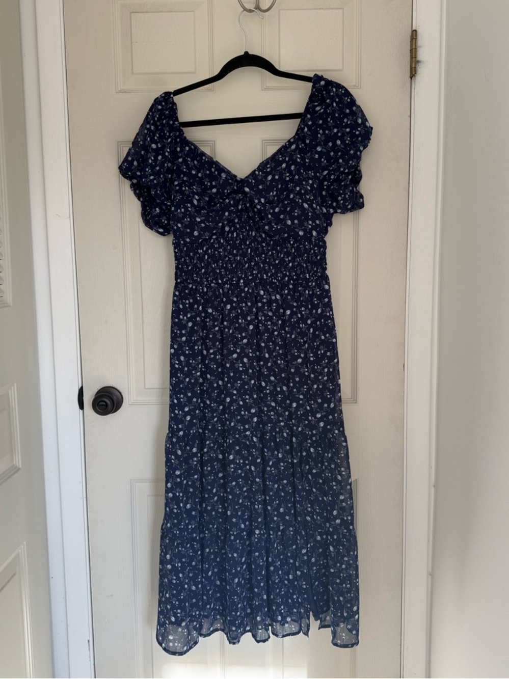 Navy Blue Floral Dress Altar’d State - Picture 4 of 6